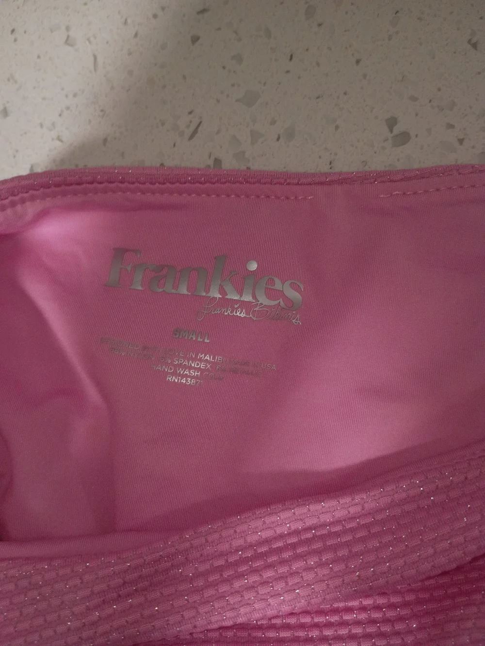 Frankie's Bikinis Pink Bandeau Bikini Set - Strapless Top & High-Cut Bottom